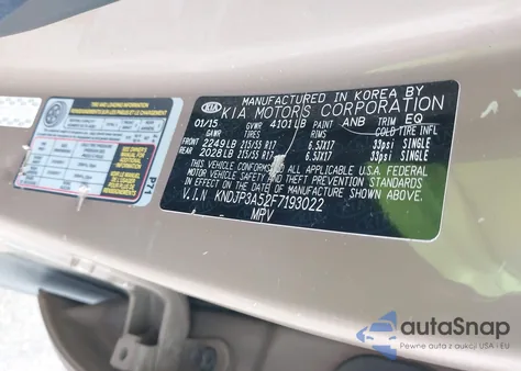 2015 Kia Soul + z USA, uszkodzony, nr VIN KNDJP3A52F7193022